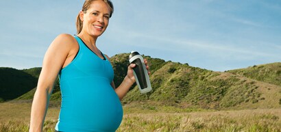 Pregnant woman working out